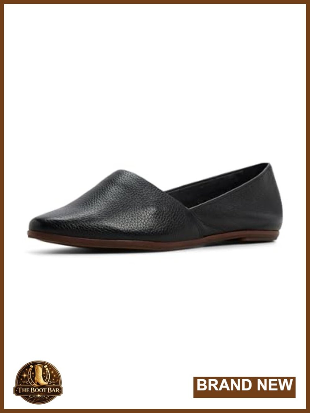 Pointed Toe Leather Slip-On Flat Loafer Cushioned Insole Everyday Office